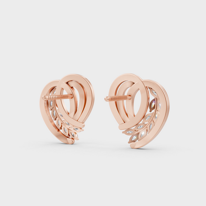 Premium jewelry box opening to reveal 0.68ct Mixed Cut Lab-Grown Diamond Studs in 14K Rose Gold.