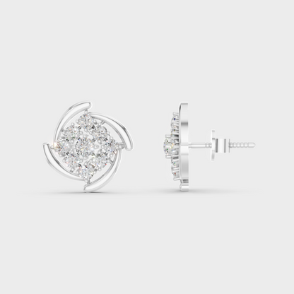 Breathtaking shine of 0.74 Carat Round Cut Lab-Grown Diamond Stud Earrings in solid 950 Platinum.