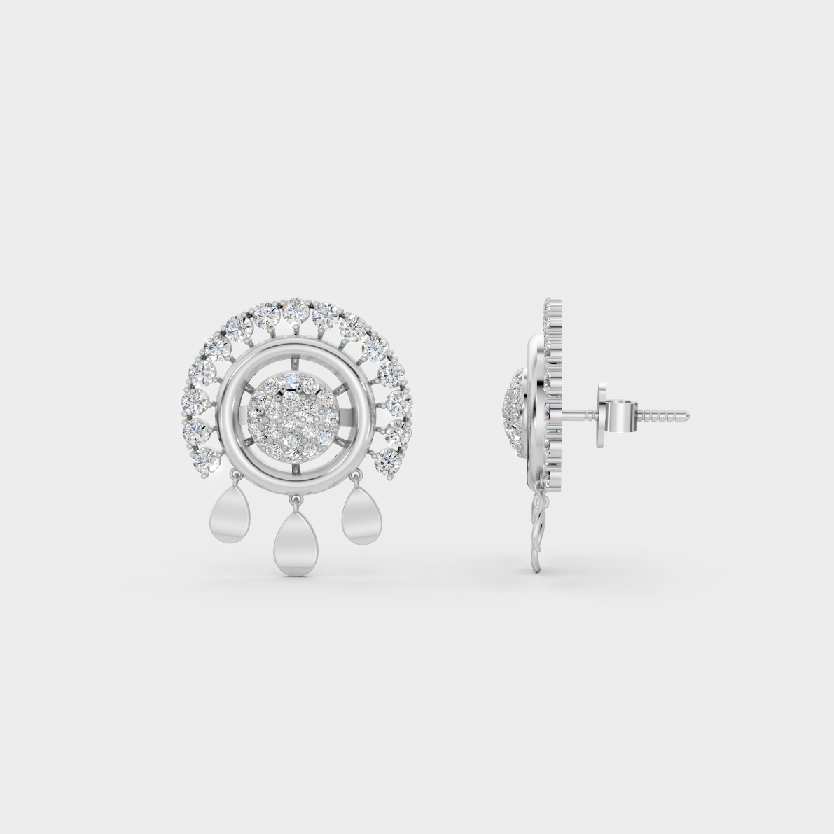 Breathtaking shine of 0.90 Carat Round Cut Lab-Grown Diamond Stud Earrings in solid 950 Platinum.