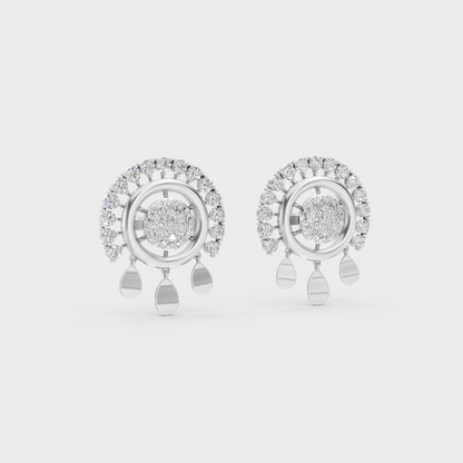 Precise prong placement securing brilliant stones on 950 Platinum Round Lab Diamond Stud Earrings.