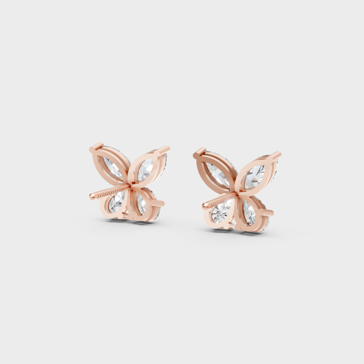 Premium jewelry box opening to reveal 1.74ct Mixed Cut Lab-Grown Diamond Studs in 14K Rose Gold.