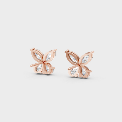 Premium jewelry box opening to reveal 1.74ct Mixed Cut Lab-Grown Diamond Studs in 14K Rose Gold.