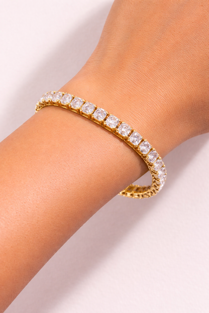 Luxury Princess Diamond Tennis Bracelet Yellow Gold