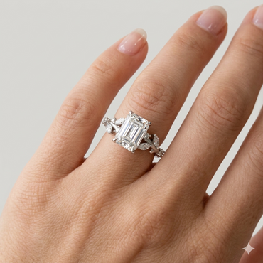 White gold lab grown diamond ring 