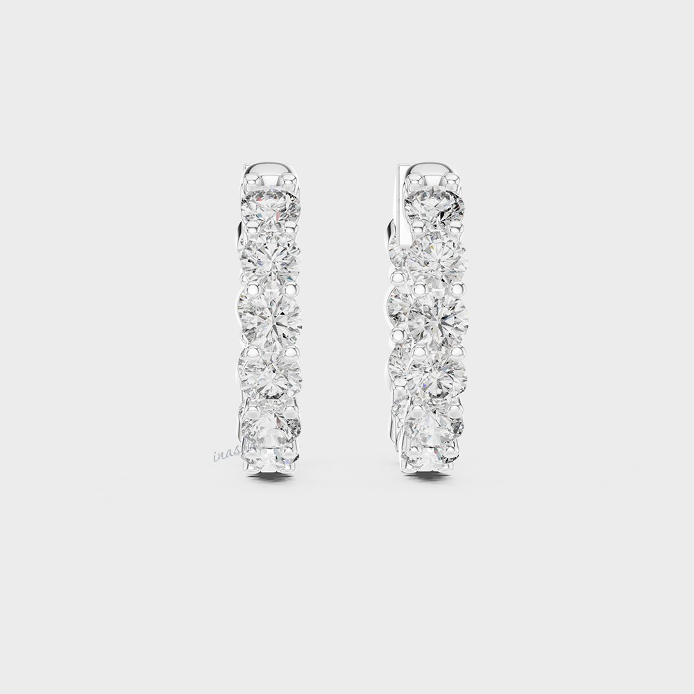 Brilliant 1.60 Ct Lab-Grown Round Diamond Hoop Earrings – Fine Jewelry