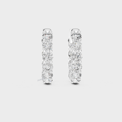 Brilliant 1.60 Ct Lab-Grown Round Diamond Hoop Earrings – Fine Jewelry
