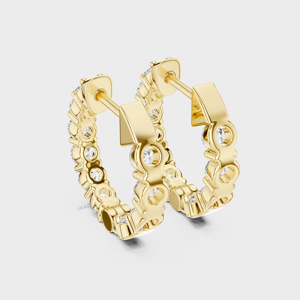 GLI Certified Lab-Grown Round Diamond Hoop Earrings 1.60 Ct Total Weight