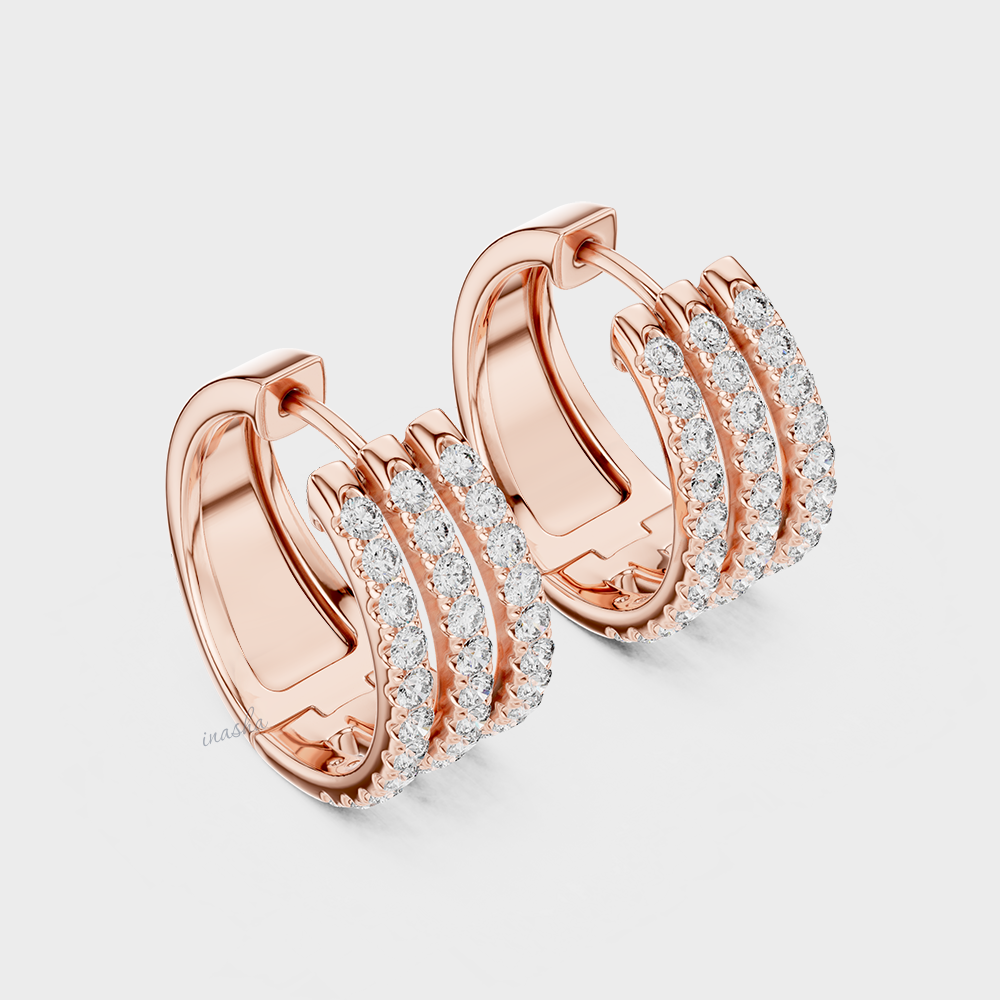Ethical 1.98 Ct Lab-Grown Round Diamond Hoop Earrings In Rose Gold – GLI Certified