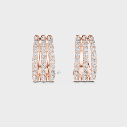 0.99 Ct Each Round Lab Diamond Hoops In 18K Rose Gold – Sustainable Fine Jewelry