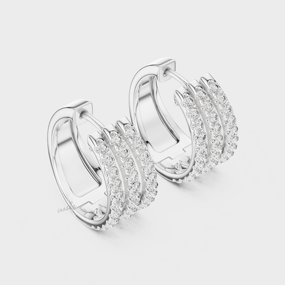 Timeless Lab-Grown Round Diamond Hoop Earrings In White Gold & Platinum