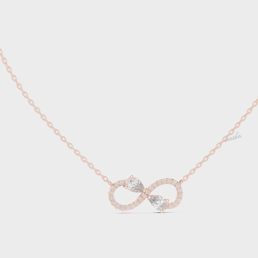 0.71 Carat Pear Cut Lab-Grown Diamond Infinity Pendant With Chain In