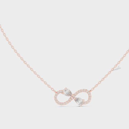 0.71 Carat Pear Cut Lab-Grown Diamond Infinity Pendant With Chain In