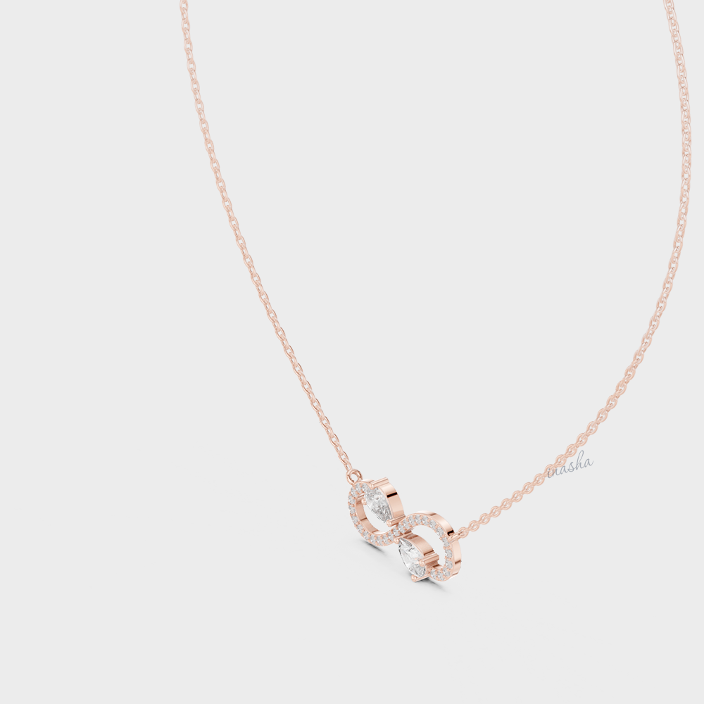 0.71 Carat Pear Cut Lab-Grown Diamond Infinity Pendant With Chain In