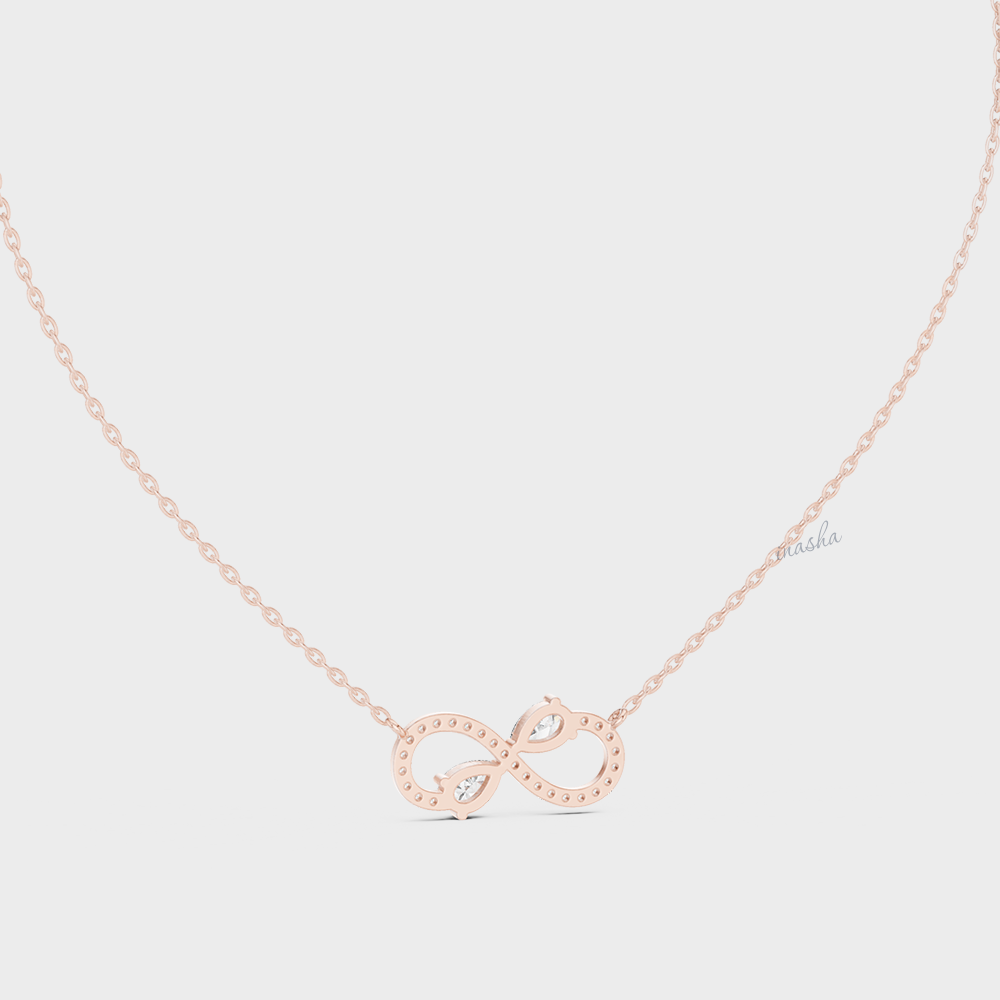 0.71 Carat Pear Cut Lab-Grown Diamond Infinity Pendant With Chain In