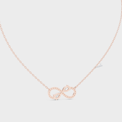 0.71 Carat Pear Cut Lab-Grown Diamond Infinity Pendant With Chain In