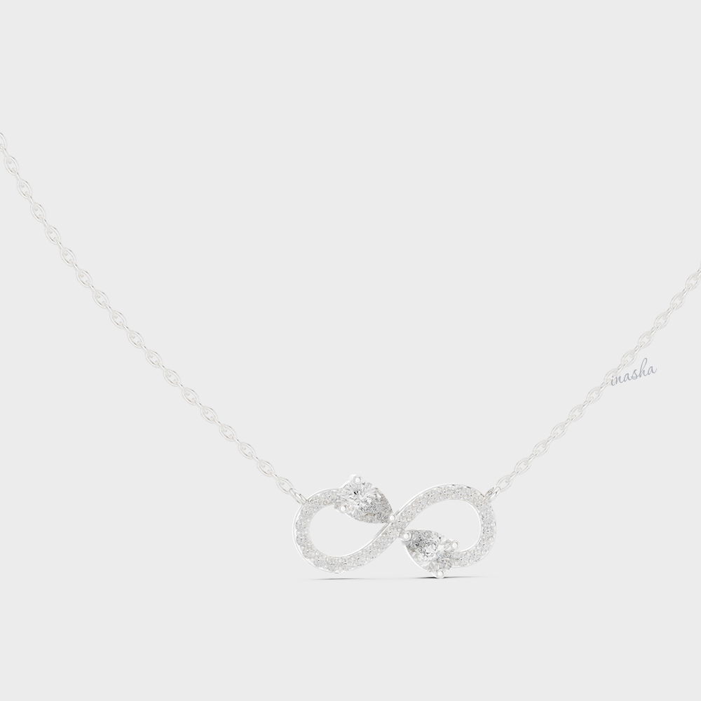 0.71 Carat Pear Cut Lab-Grown Diamond Infinity Pendant With Chain In