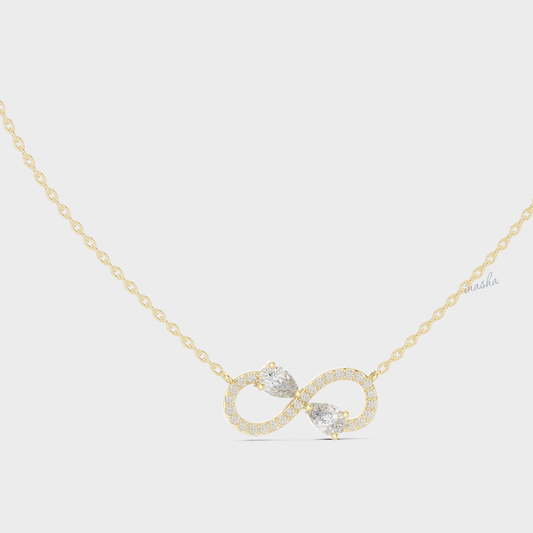 0.71 Carat Pear Cut Lab-Grown Diamond Infinity Pendant With Chain In