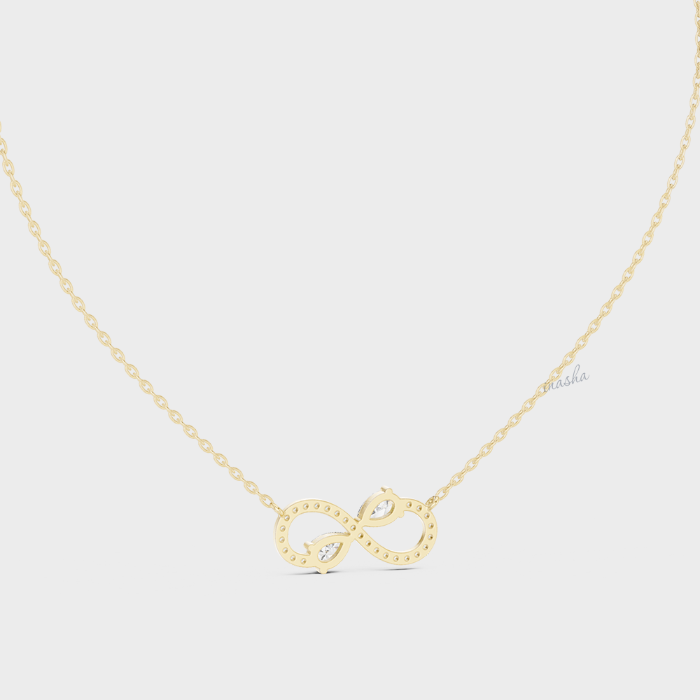 0.71 Carat Pear Cut Lab-Grown Diamond Infinity Pendant With Chain In