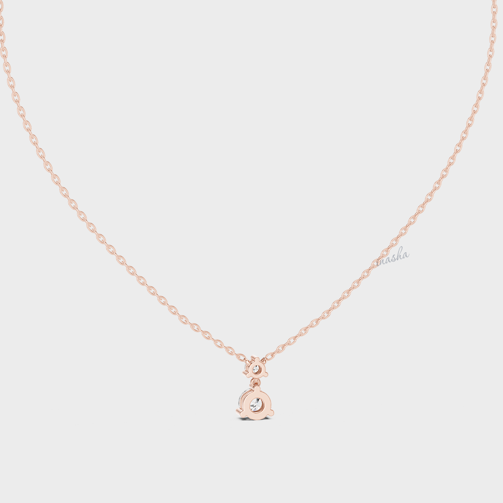0.61 Carat Round Cut IGI Lab-Grown Diamond Pendant With Chain In