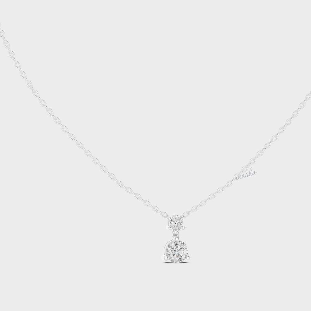 0.61 Carat Round Cut IGI Lab-Grown Diamond Pendant With Chain In