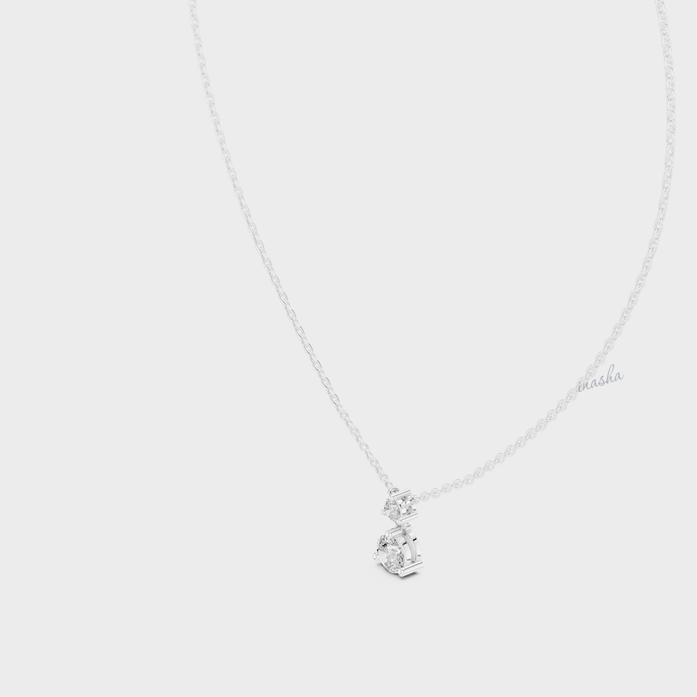 0.61 Carat Round Cut IGI Lab-Grown Diamond Pendant With Chain In