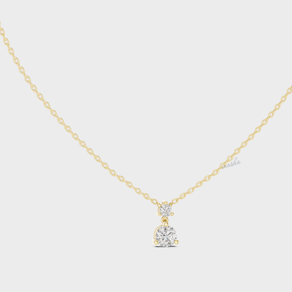0.61 Carat Round Cut IGI Lab-Grown Diamond Pendant With Chain In