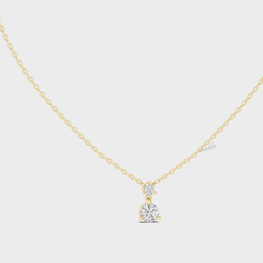 0.61 Carat Round Cut IGI Lab-Grown Diamond Pendant With Chain In