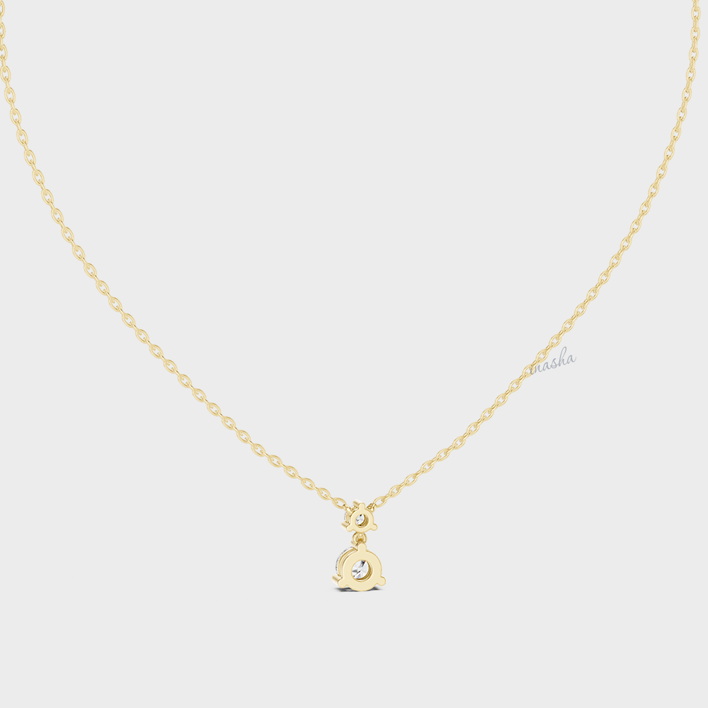 0.61 Carat Round Cut IGI Lab-Grown Diamond Pendant With Chain In