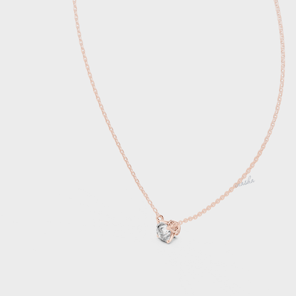 0.85 Carat Round Cut IGI Cut Lab-Grown Diamond Pendant With Chain In