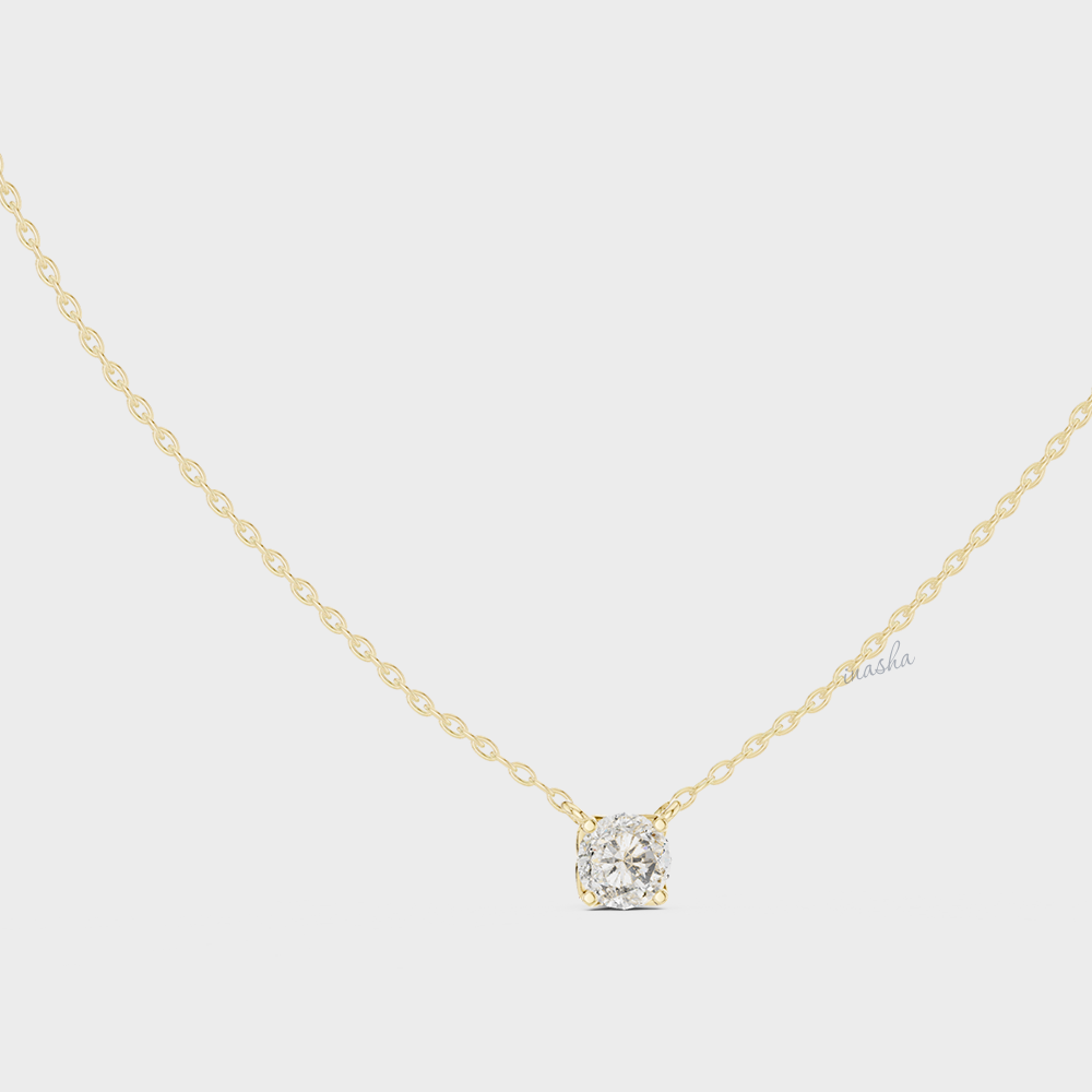 0.85 Carat Round Cut IGI Cut Lab-Grown Diamond Pendant With Chain In