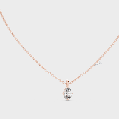 0.75 Carat Oval Cut IGI Cut Lab-Grown Diamond Pendant With Chain In