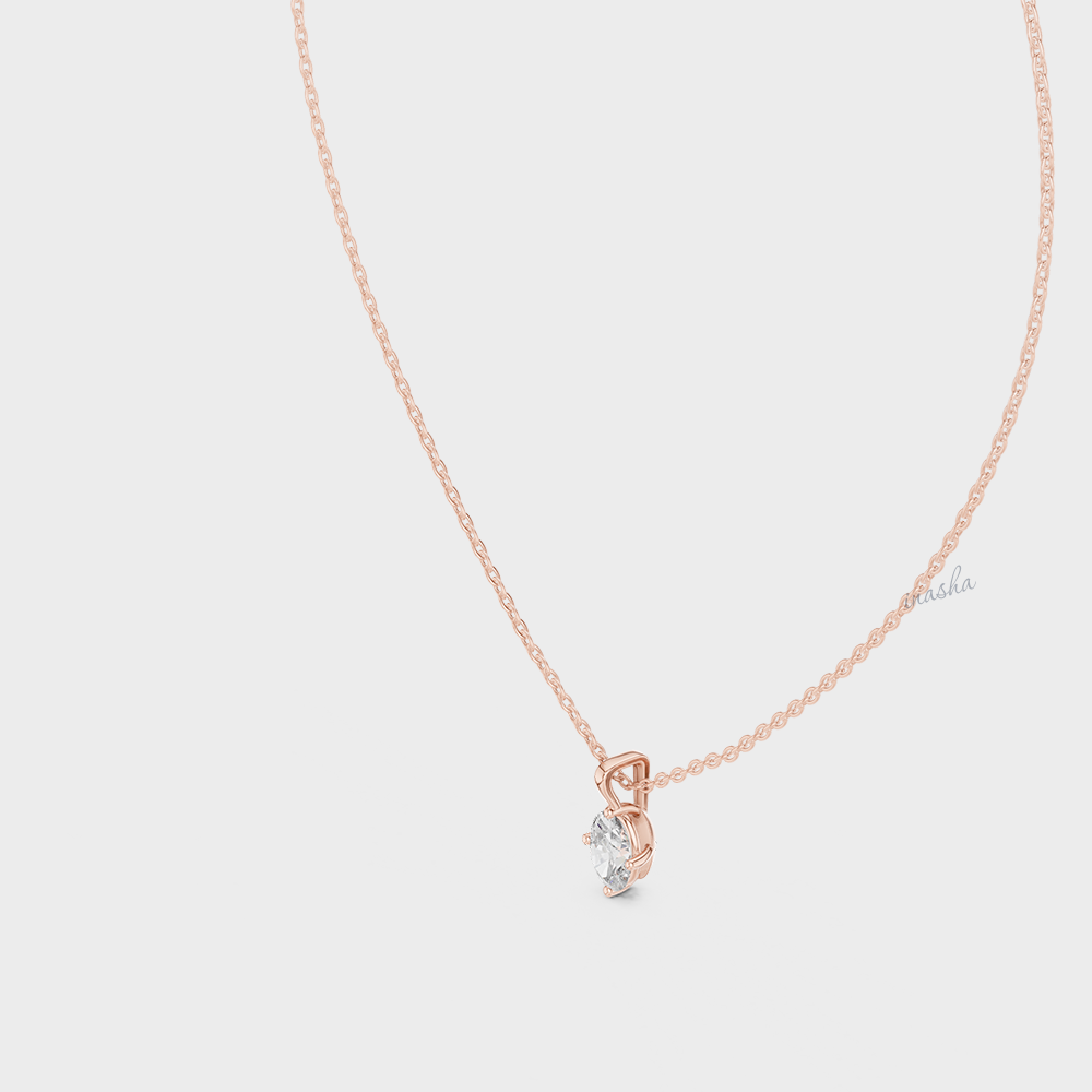 0.75 Carat Oval Cut IGI Cut Lab-Grown Diamond Pendant With Chain In
