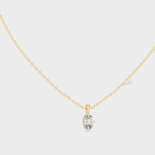 0.75 Carat Oval Cut IGI Cut Lab-Grown Diamond Pendant With Chain In