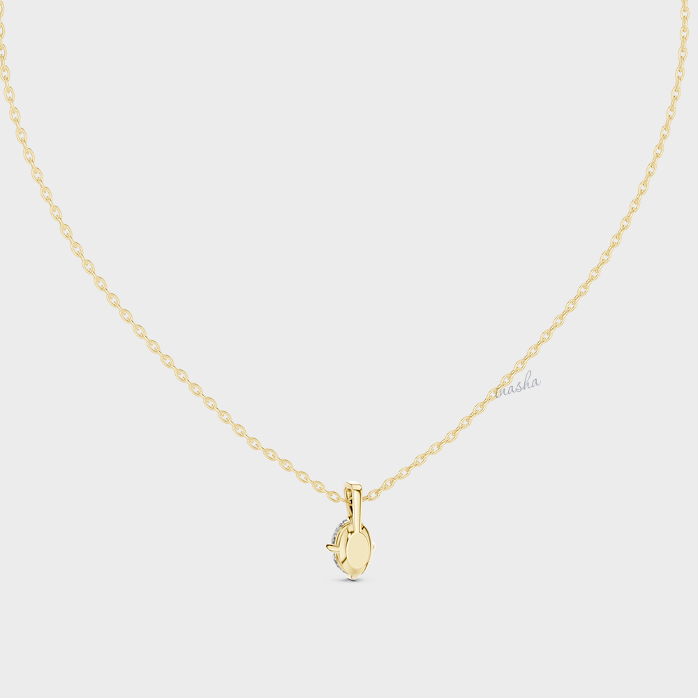 0.75 Carat Oval Cut IGI Cut Lab-Grown Diamond Pendant With Chain In