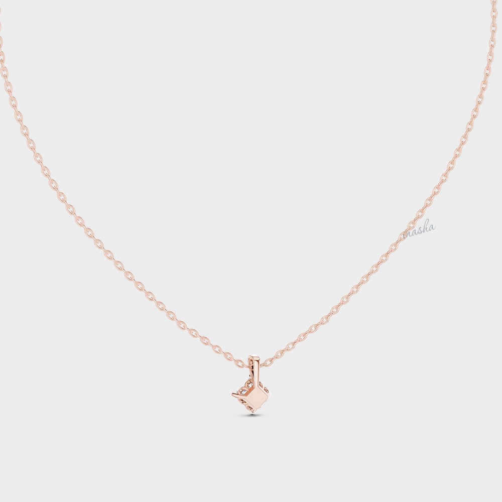 0.50 Carat Princess Cut Lab-Grown Diamond Pendant With Chain in