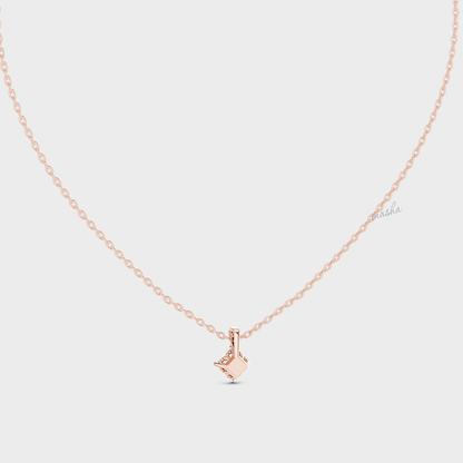 0.50 Carat Princess Cut Lab-Grown Diamond Pendant With Chain in