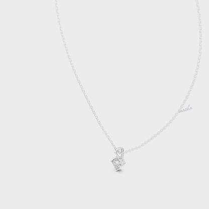 0.50 Carat Princess Cut Lab-Grown Diamond Pendant With Chain in