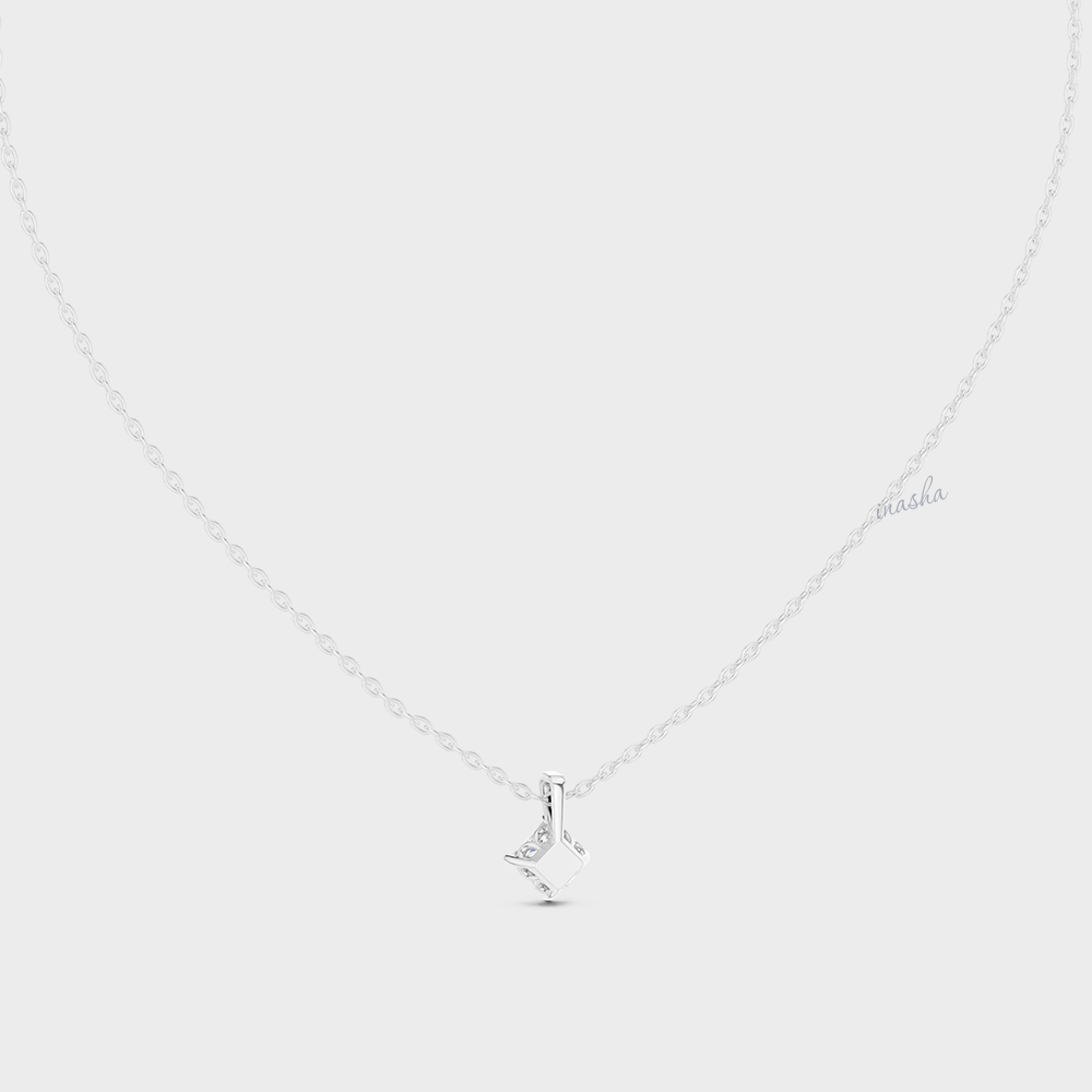 0.50 Carat Princess Cut Lab-Grown Diamond Pendant With Chain in