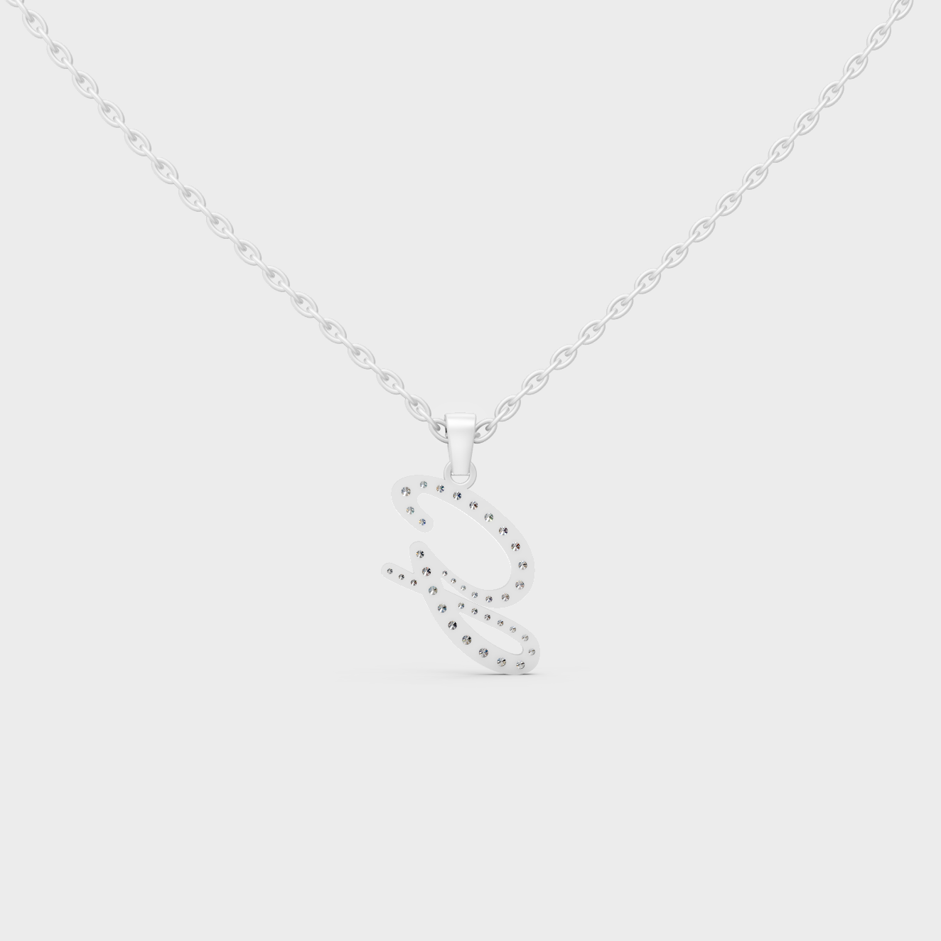 Ultra Durable Solid Platinum Letter G Initial Necklace with Premium Chain Layer