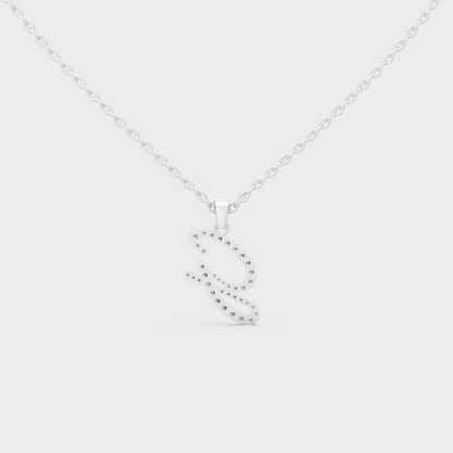 Ultra Durable Solid Platinum Letter G Initial Necklace with Premium Chain Layer