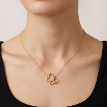 Gli Certified Round-Cut Lab-Grown Diamond Pendant In 18K Yellow Gold