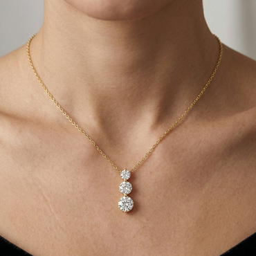 Gli Certified Round-Cut Lab-Grown Diamond Pendant In Yellow Gold