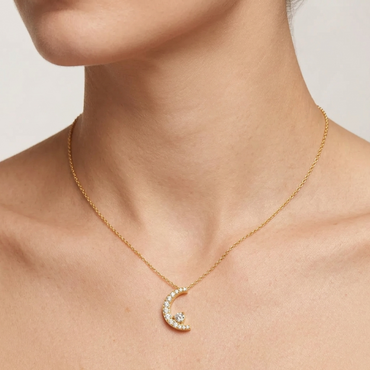 0.21 Ct Lab-Grown Round Cut Diamond Pendant In Yellow Gold