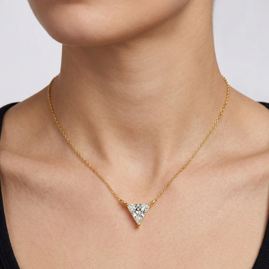 Trillion Cut Lab-Grown Diamond Trillion Pendant 