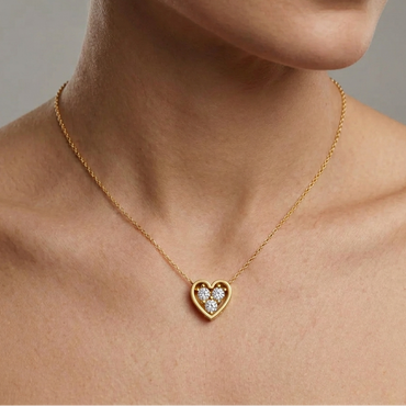 0.36 Ct Lab-Grown Round Cut Diamond Pendant In Yellow Gold