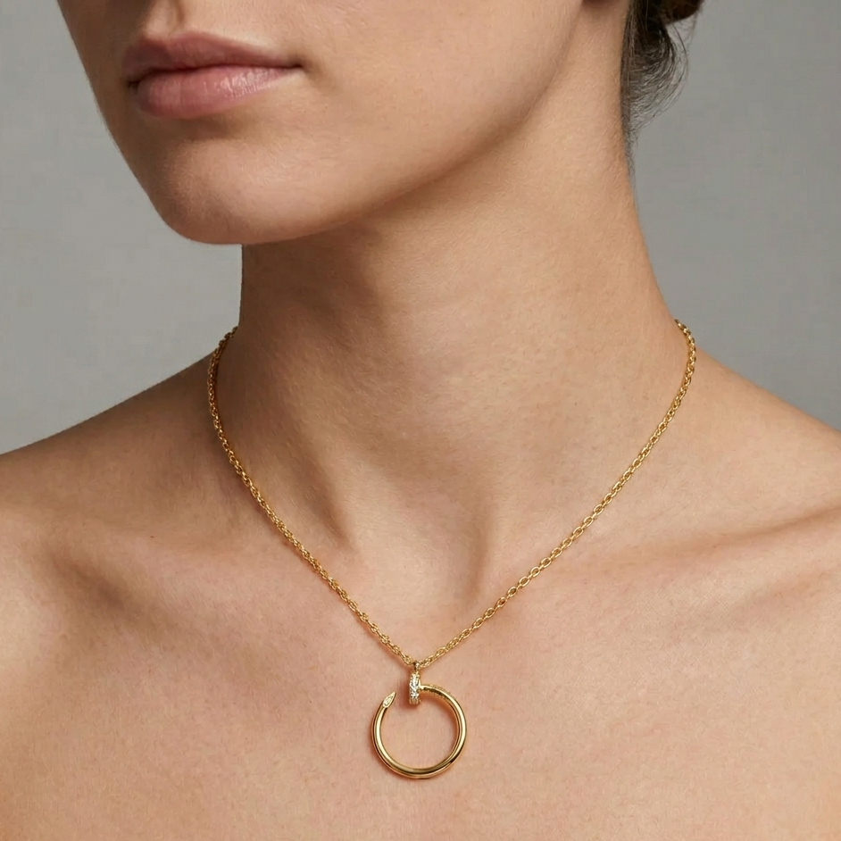 Gli Certified Round-Cut Lab-Grown Diamond Pendant In 18K Yellow Gold