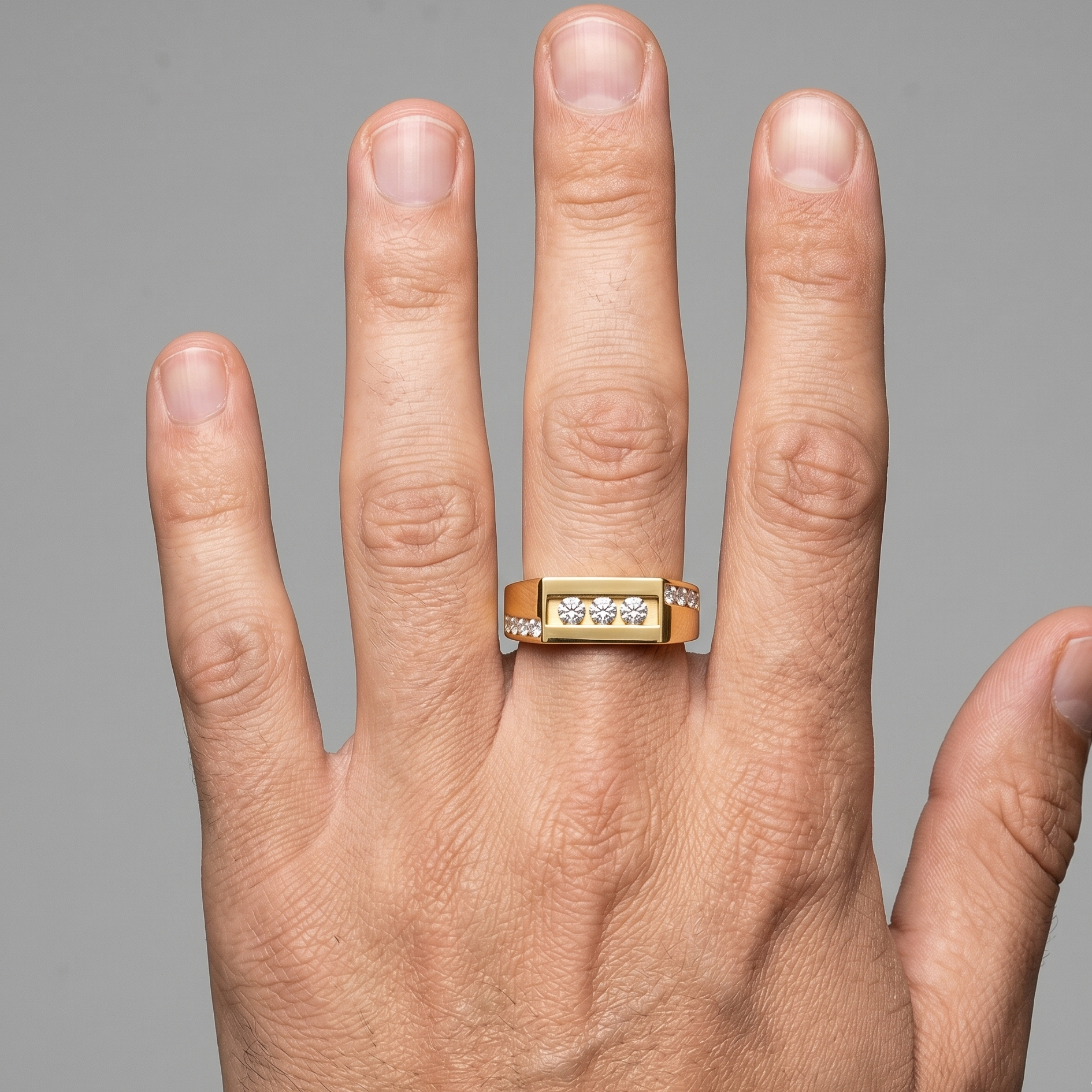 Yellow Gold Men’s Statement Band With Certified