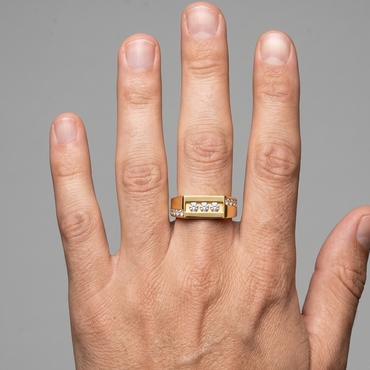 Yellow Gold Men’s Statement Band With Certified