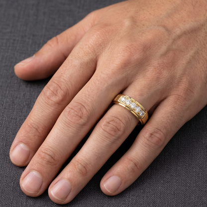 0.41 Carat Men’s Diamond Ring in Yellow Gold