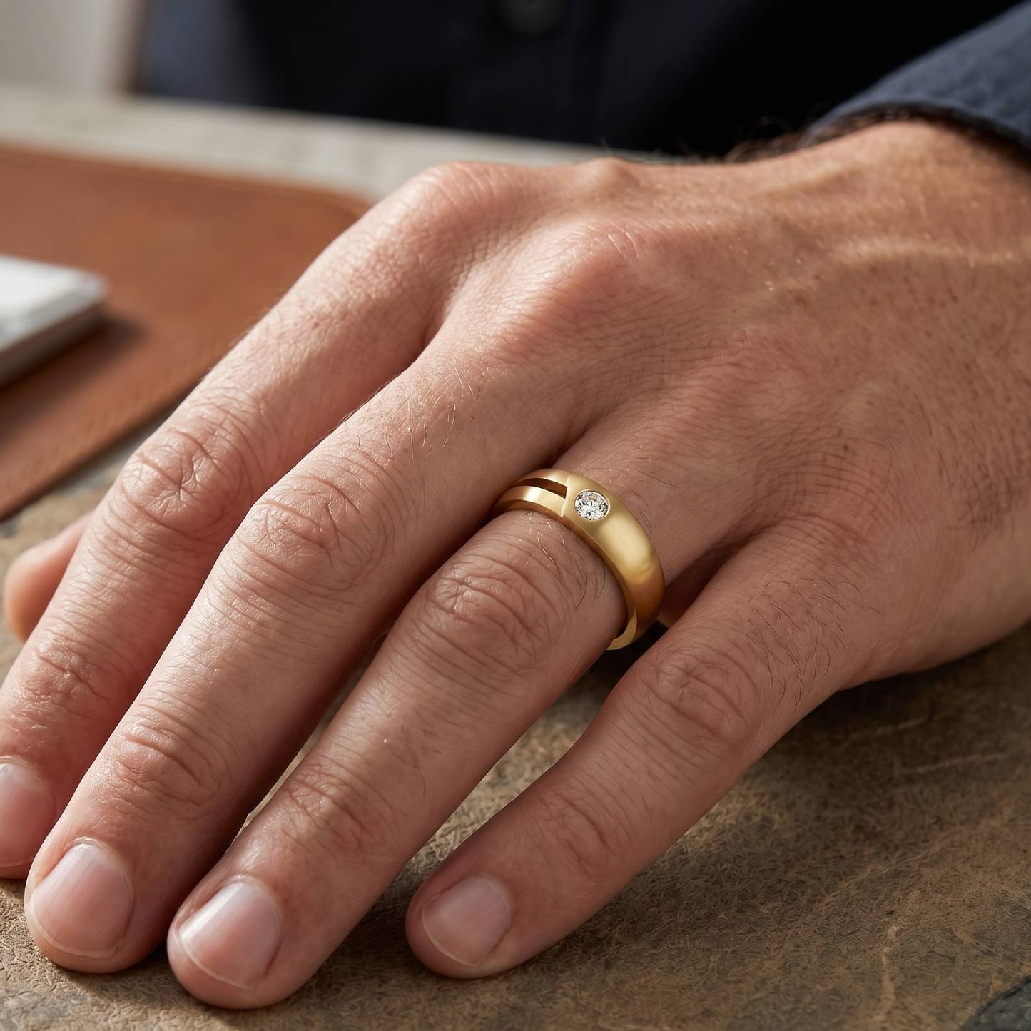 Yellow Gold Men’s Engagement Ring